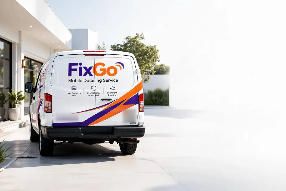 Fix & Go van parked outside a white house